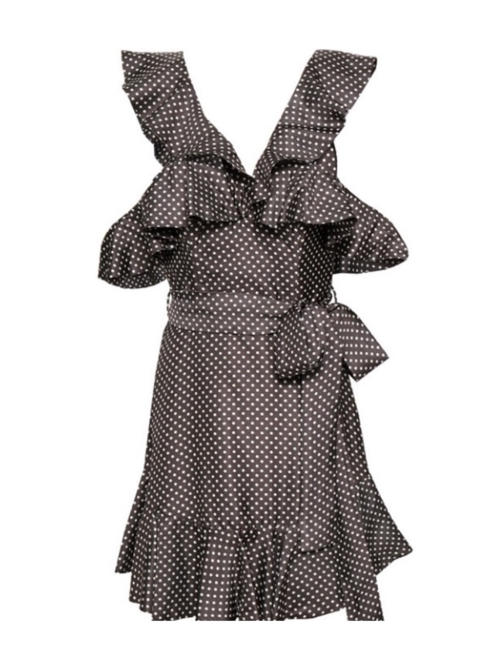 Zimmermann Polka Dot Ruffle Tie-Waist Dress